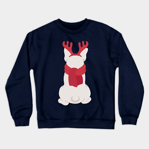 White French Bulldog Christmas Edition Crewneck Sweatshirt by JunkyDotCom